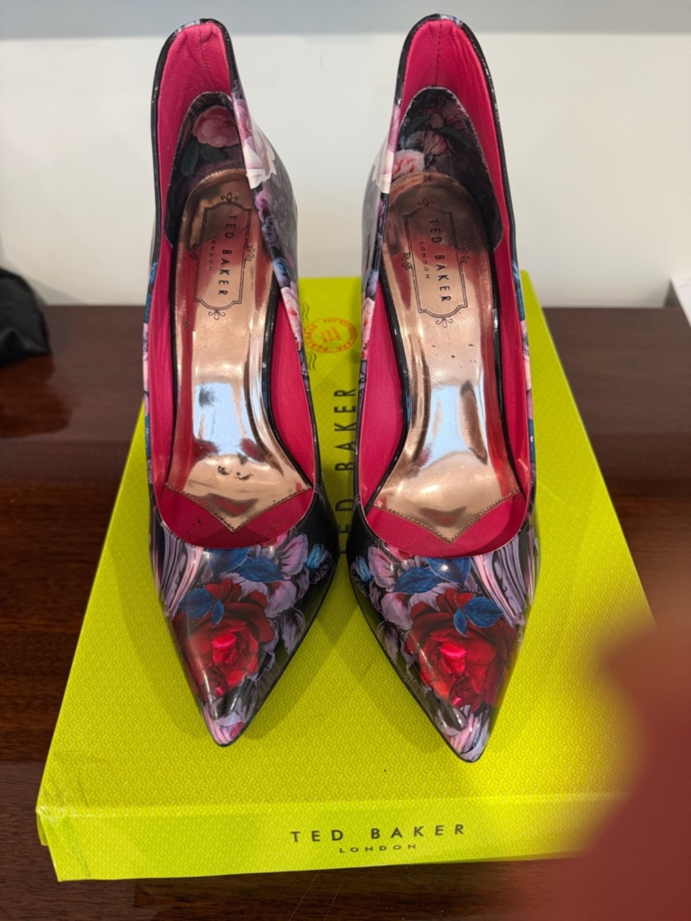Ted Baker Floral Pointed Toe Pumps - Pink & Red Multi